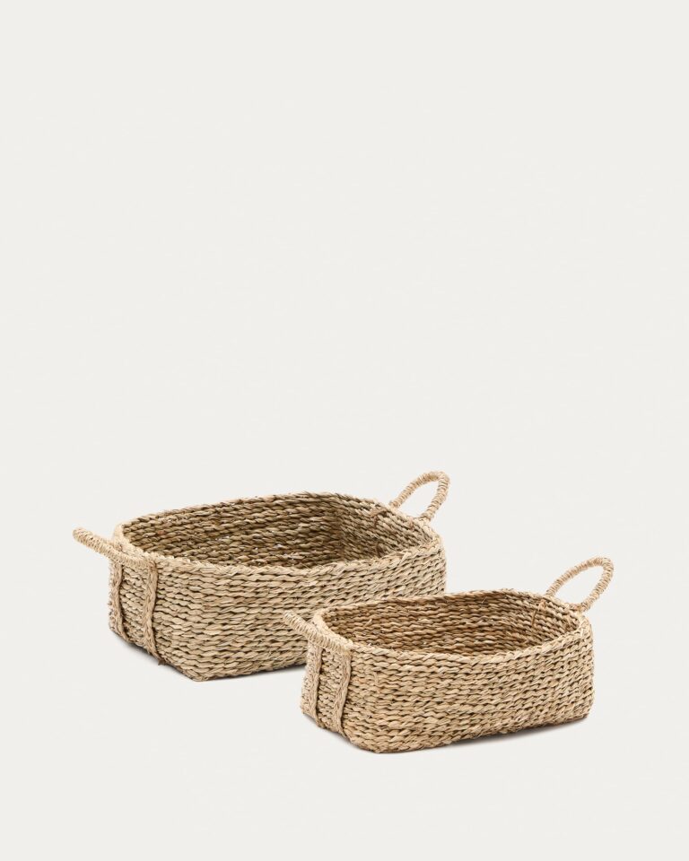 Set Milly de 2 cestas de fibras naturales 32 x 20 cm / 34 x 24 cm