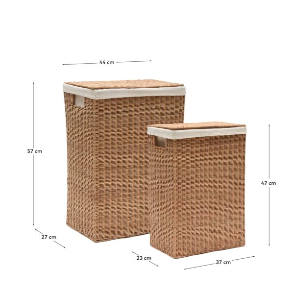 Set Indali de 2 cestas de ratán 44 x 27 cm / 37 x 23 cm