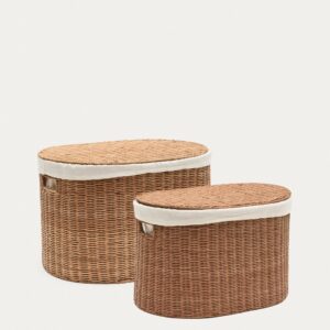 Set Indali de 2 cestas de ratán Ø 50 cm / Ø 55 cm