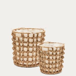 Set Dilam de 2 cestas de fibras naturales Ø 30 cm / Ø 38 cm