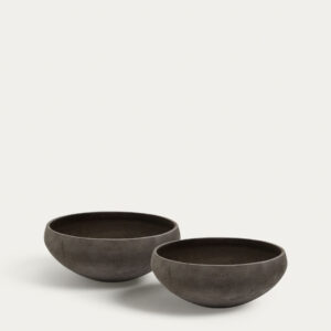 Set Nura de 2 maceteros de efecto cemento terracota Ø55 cm