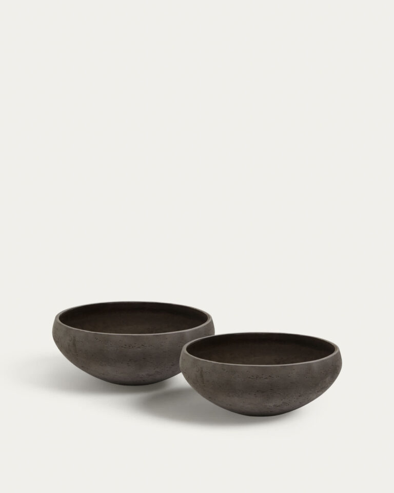 Set Nura de 2 maceteros de efecto cemento terracota Ø55 cm