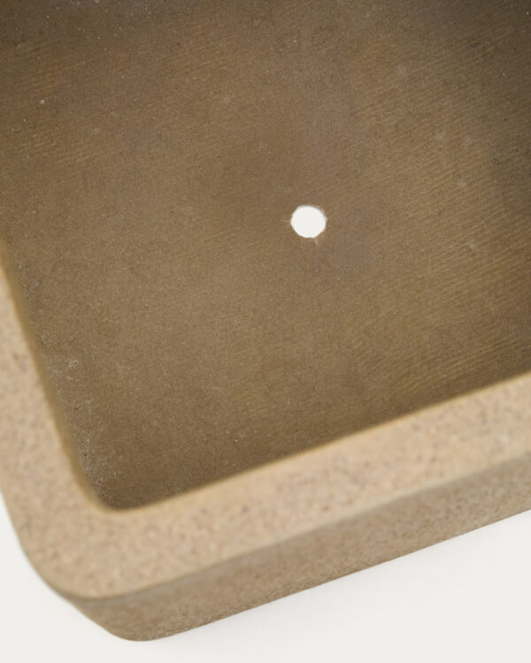Set Minoa de 2 maceteros de efecto piedra mostaza 44 x 44 cm
