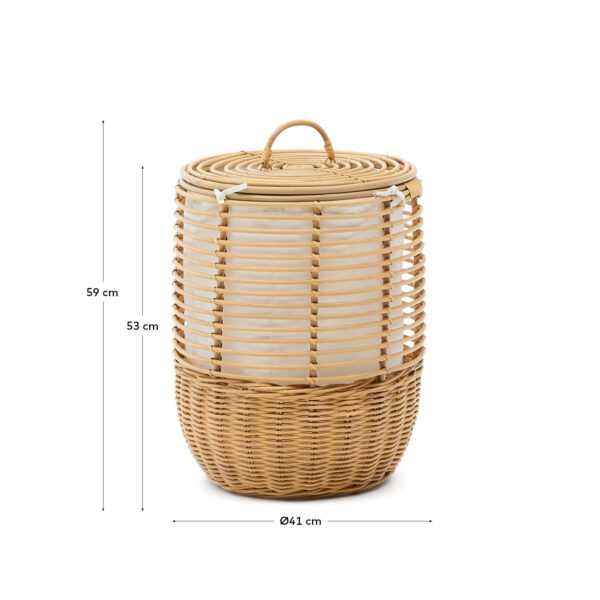 Cesta de ropa Liora de ratán 59 cm