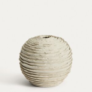 Jarrón Evania de cerámica beige 21 cm