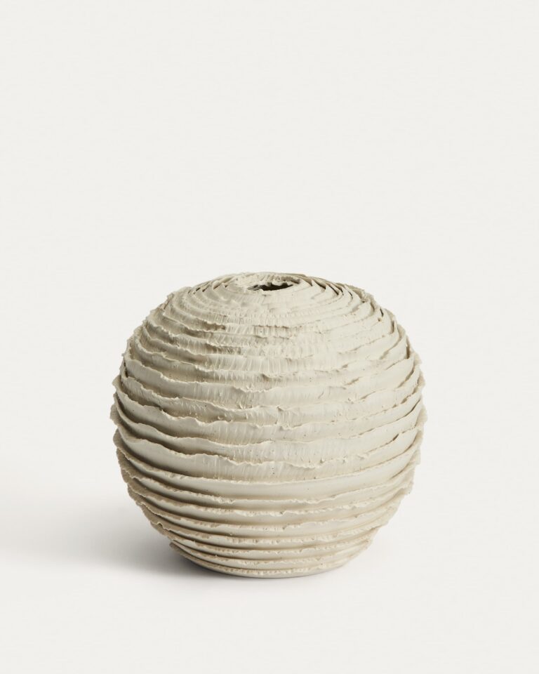 Jarrón Evania de cerámica beige 21 cm