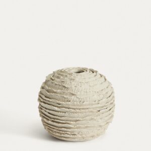 Jarrón Evania de cerámica beige 15,5 cm