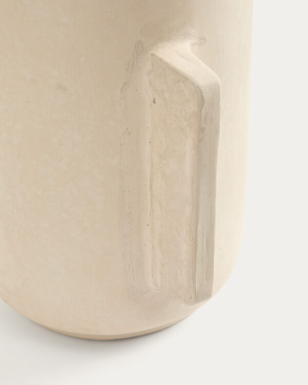 Jarrón Mireni de papel maché beige 38 cm
