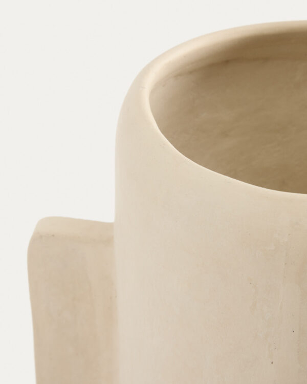Jarrón Mireni de papel maché beige 38 cm