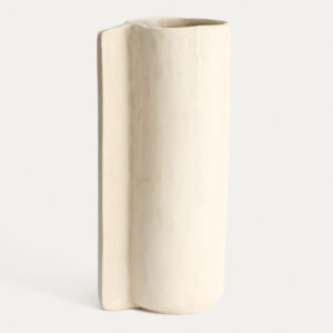 Jarrón Mireni de papel maché beige 67 cm