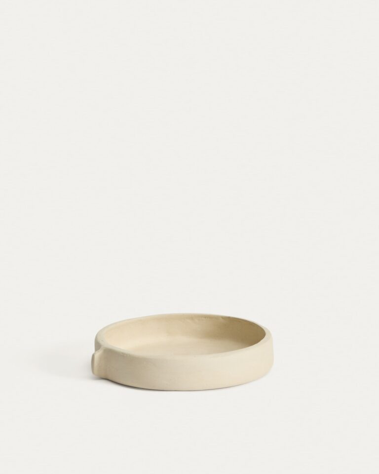 Centro de mesa Mireni de papel maché beige Ø 22,5 cm