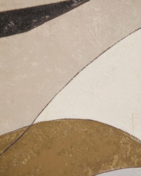 Lienzo abstracto Marvilo gris y mostaza 60 x 90 cm
