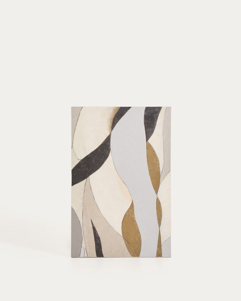 Lienzo abstracto Marvilo gris y mostaza 60 x 90 cm