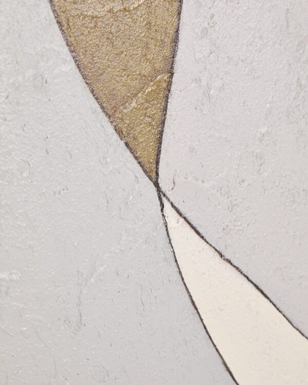Lienzo abstracto Marvilo gris y mostaza 80 x 100 cm