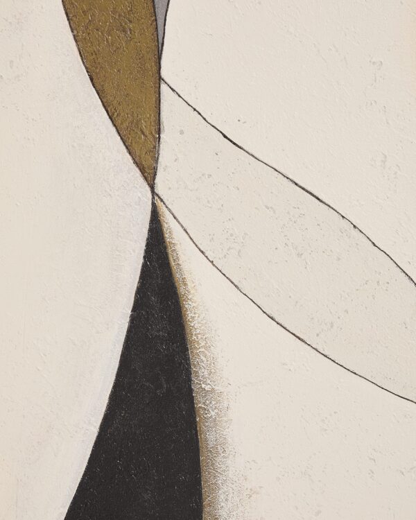 Lienzo abstracto Marvilo gris y mostaza 80 x 100 cm