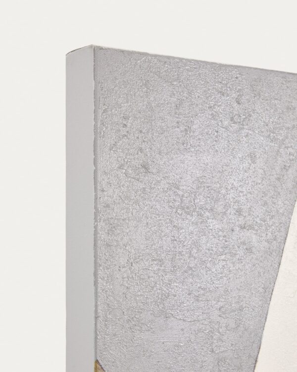 Lienzo abstracto Marvilo gris y mostaza 120 x 200 cm