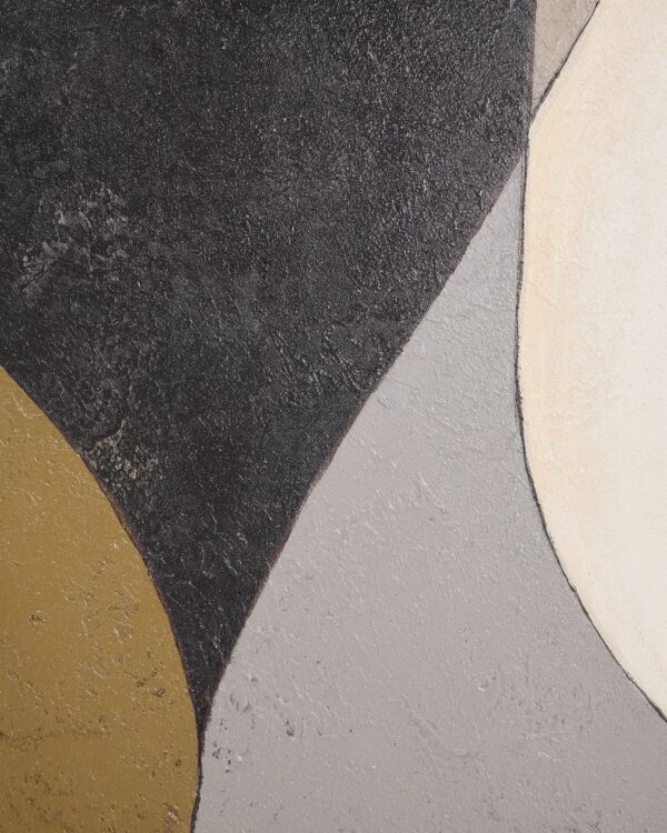 Lienzo abstracto Marvilo gris y mostaza 120 x 200 cm