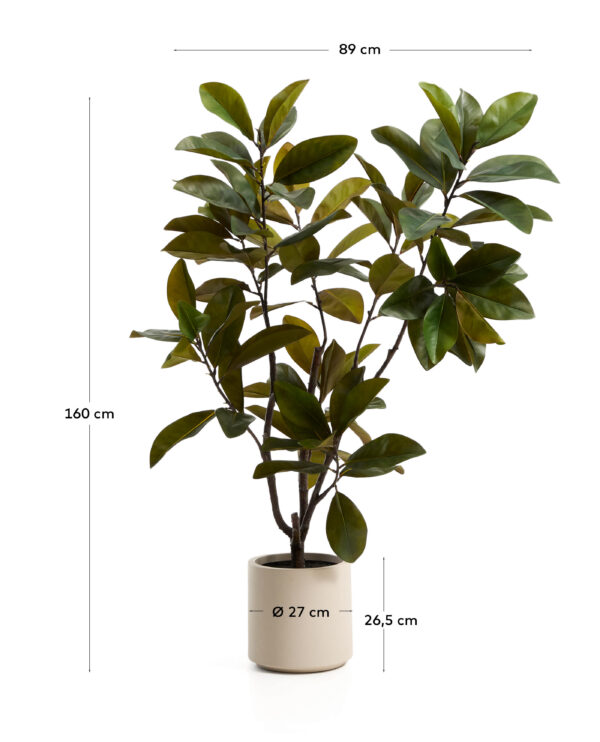 Árbol artificial Magnolia con maceta blanca 160 cm