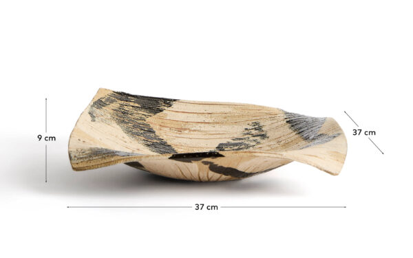 Centro de mesa Dirva de cerámica marrón 37 x 37 cm