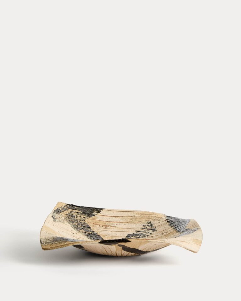 Centro de mesa Dirva de cerámica marrón 37 x 37 cm