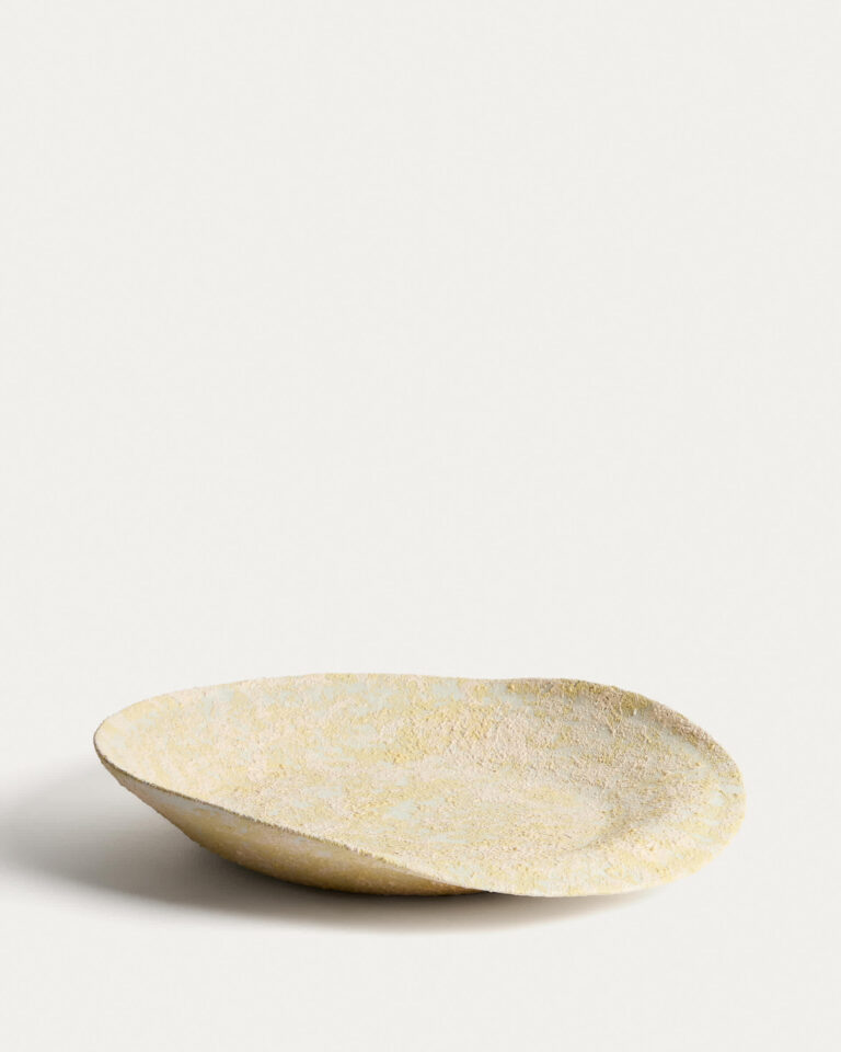 Centro de mesa Medira de cerámica crudo y amarillo Ø50,5 cm