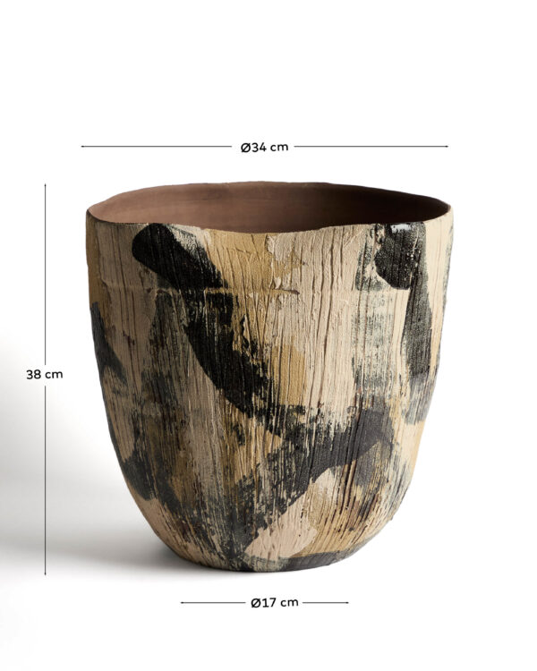 Jarrón Dirva de cerámica marrón 38 cm