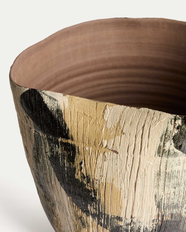 Jarrón Dirva de cerámica marrón 38 cm