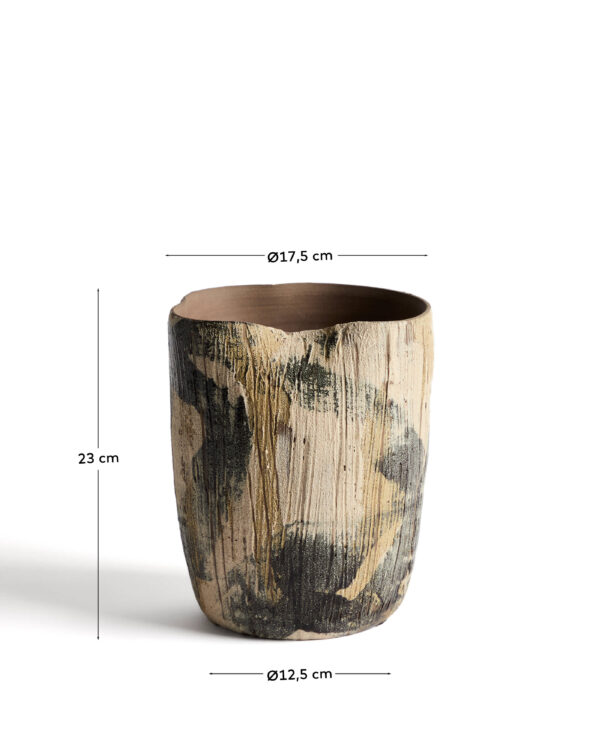 Jarrón Dirva de cerámica marrón 23 cm