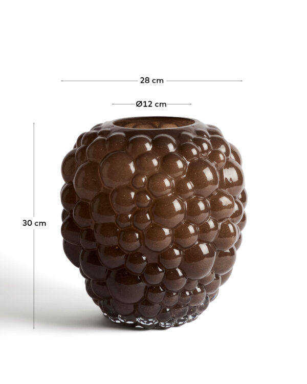 Jarrón Mure de vidrio marrón 30 cm