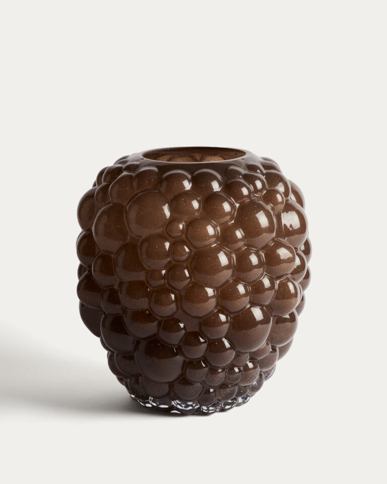 Jarrón Mure de vidrio marrón 30 cm