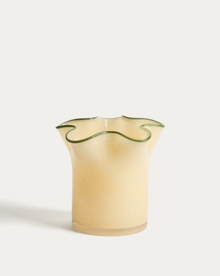 Jarrón Endasi de vidrio amarillo 19,5 cm