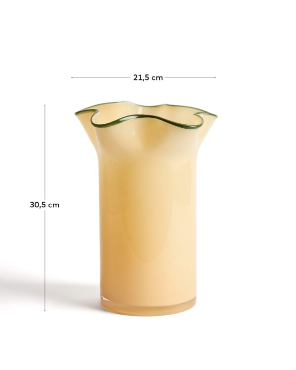 Jarrón Endasi de vidrio amarillo 31 cm