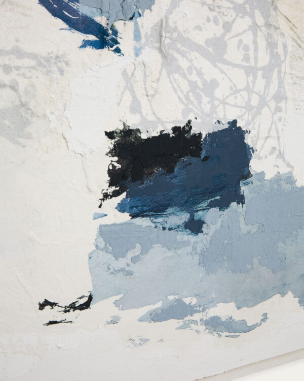 Cuadro abstracto Erale gris y azul pintado a mano 80 x 100 cm