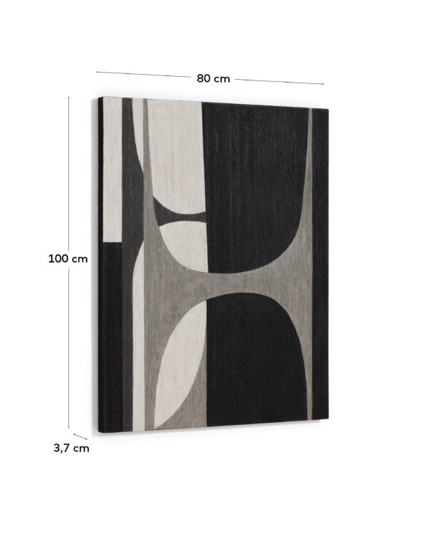 Cuadro abstracto Onure blanco y negro 80 x 100 cm
