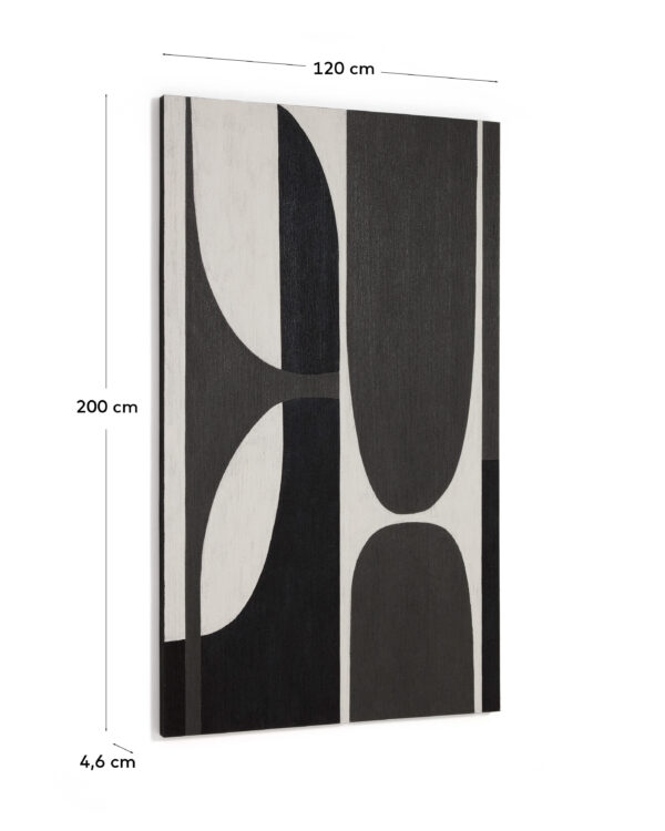 Cuadro abstracto Onure blanco y negro 120 x 200 cm