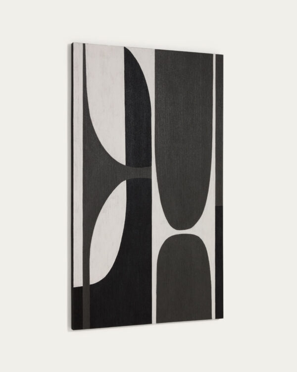 Cuadro abstracto Onure blanco y negro 120 x 200 cm