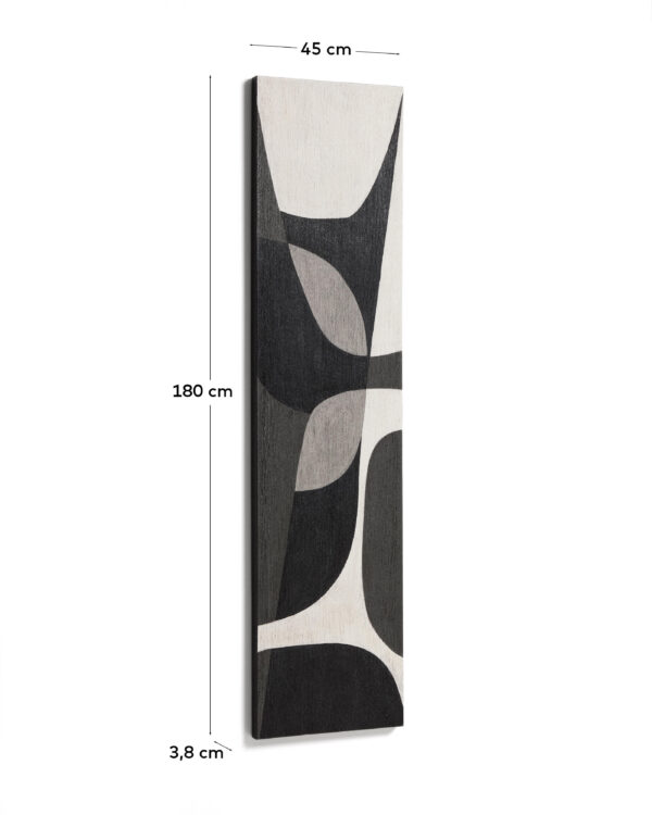 Cuadro abstracto Onure blanco y negro 45 x 180 cm