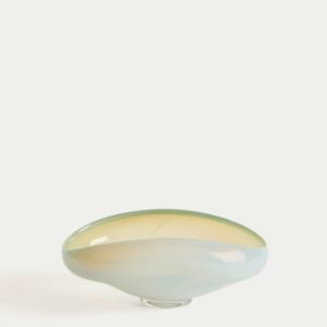 Centro de mesa Nodila de vidrio blanco 23 x 16,5 cm