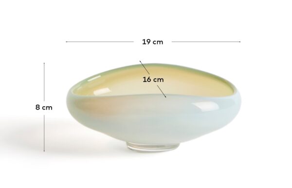 Centro de mesa Nodila de vidrio blanco 19 x 14 cm