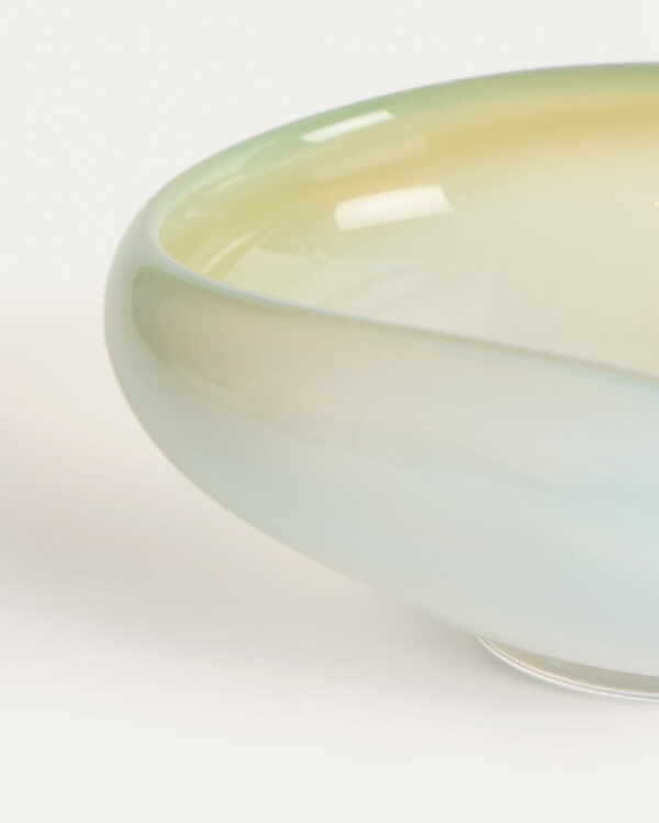 Centro de mesa Nodila de vidrio blanco 19 x 14 cm