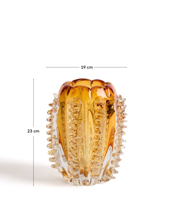 Jarrón Nicora de vidrio naranja 23 cm