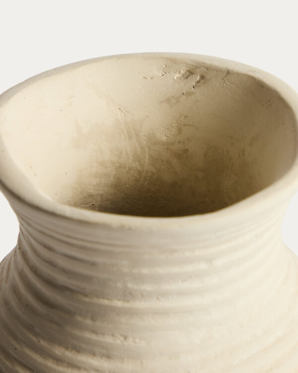 Jarrón Pria de papel maché beige 25 cm