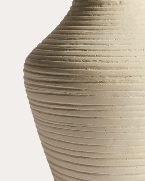 Jarrón Pria de papel maché beige 36 cm
