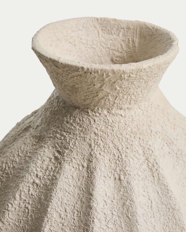 Jarrón Arquena de papel maché beige 46 cm