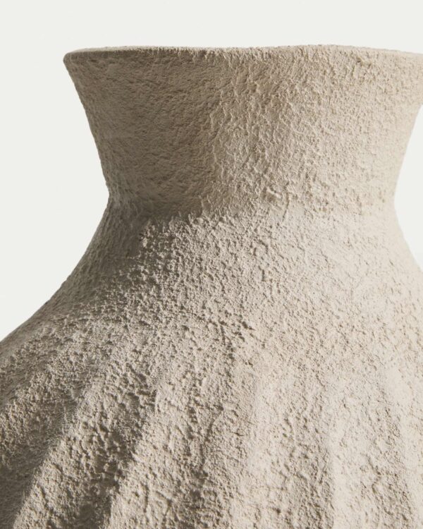 Jarrón Arquena de papel maché beige 67 cm