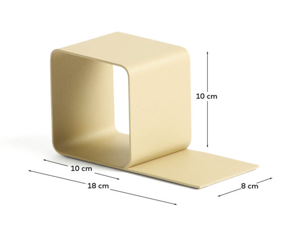 Sujetalibros Mistra de hierro beige.
