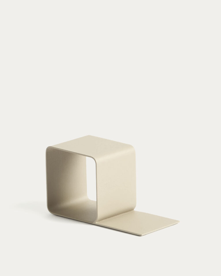 Sujetalibros Mistra de hierro beige.