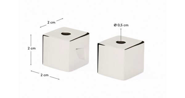 Set Acadia de 4 candelabros de acero inoxidable con acabado plateado brillante