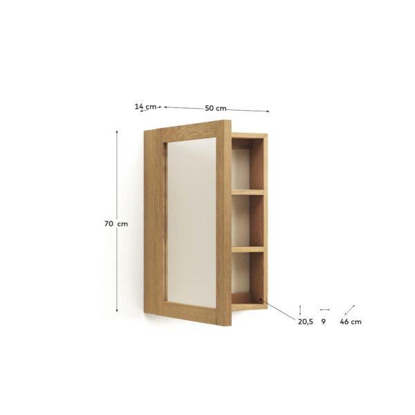 Armario con espejo de baño Plubia de madera maciza de teca 50 x 70 cm