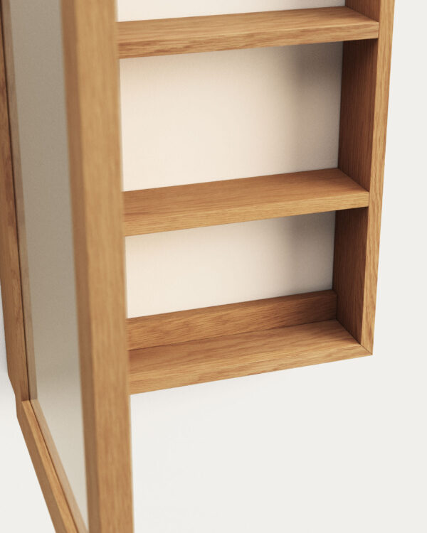Armario con espejo de baño Plubia de madera maciza de teca 50 x 70 cm